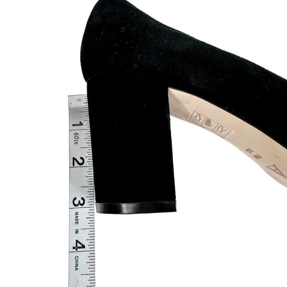 Anthropologie Eloise Square Toe Block Heel Pumps Black Suede SZ 8 Shoes Heels - Picture 11 of 16